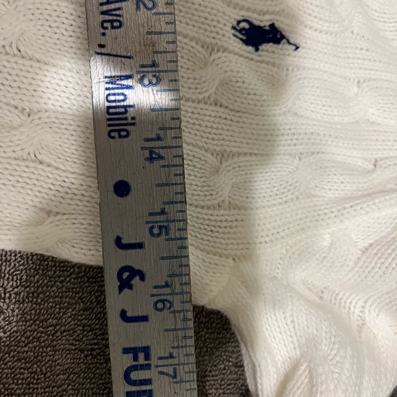 Ralph Lauren V-Neck Sweater in White - Picture 7 of 11